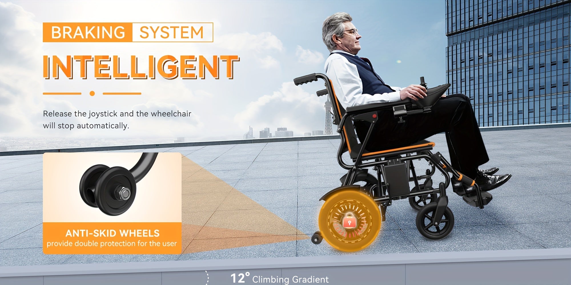KERDOM Smart Foldable Power Wheelchair for Seniors & Adults