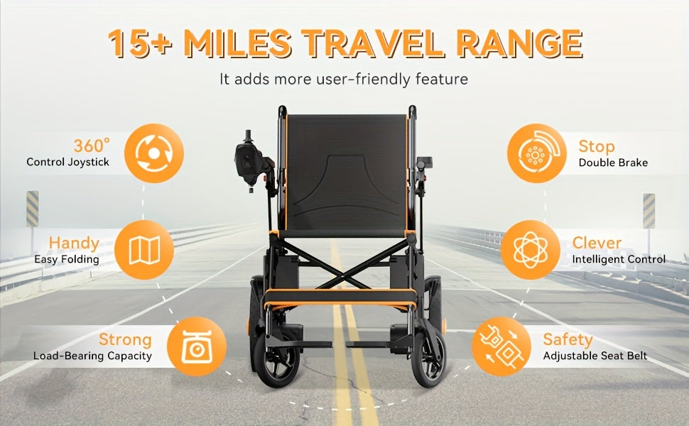 KERDOM Smart Foldable Power Wheelchair for Seniors & Adults