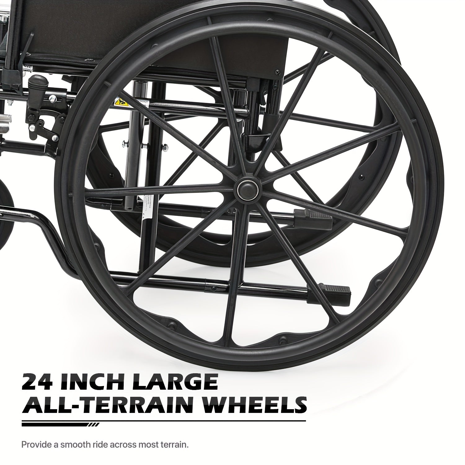 Wheelchair For Adult Transport Flip Back Padded Arms And Detachable Swing Away Footrests