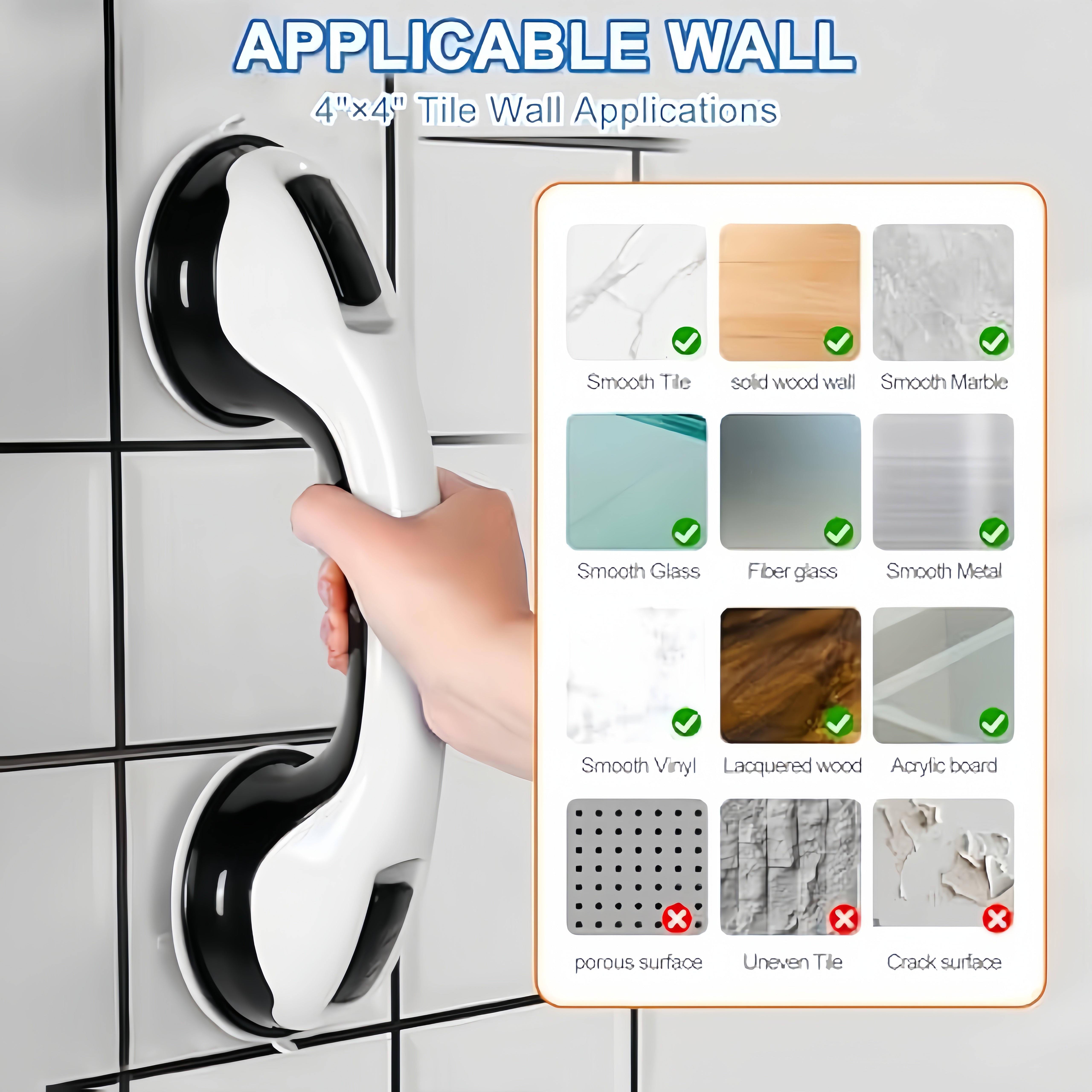 2 Pack Grab Bars for Bathroom, Shower Handle 12 inch