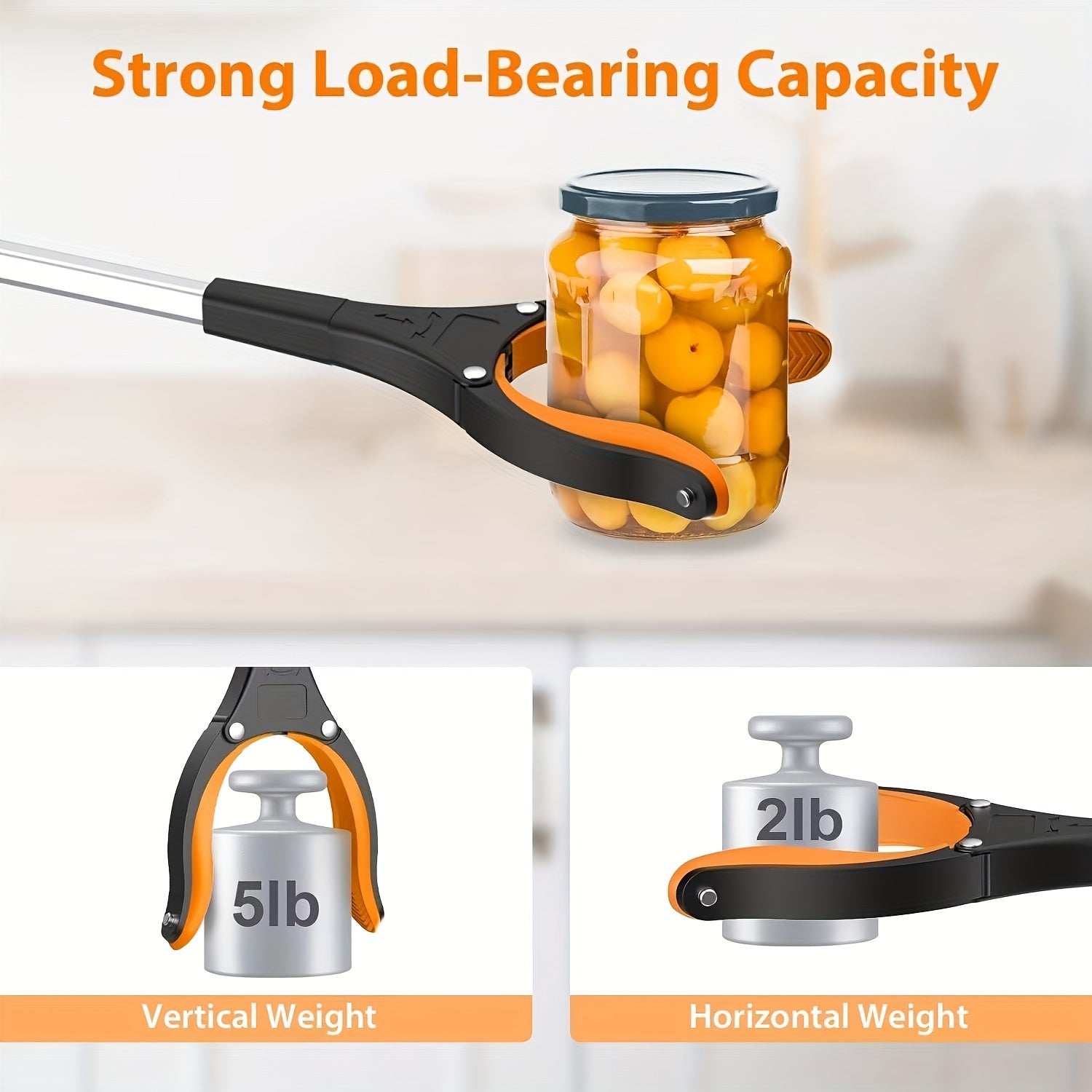 2 Foldable Grabber Pick Tools - 33" Long Reach, 360° Rotating Jaw, Strong Magnet, and Ergonomic Grip