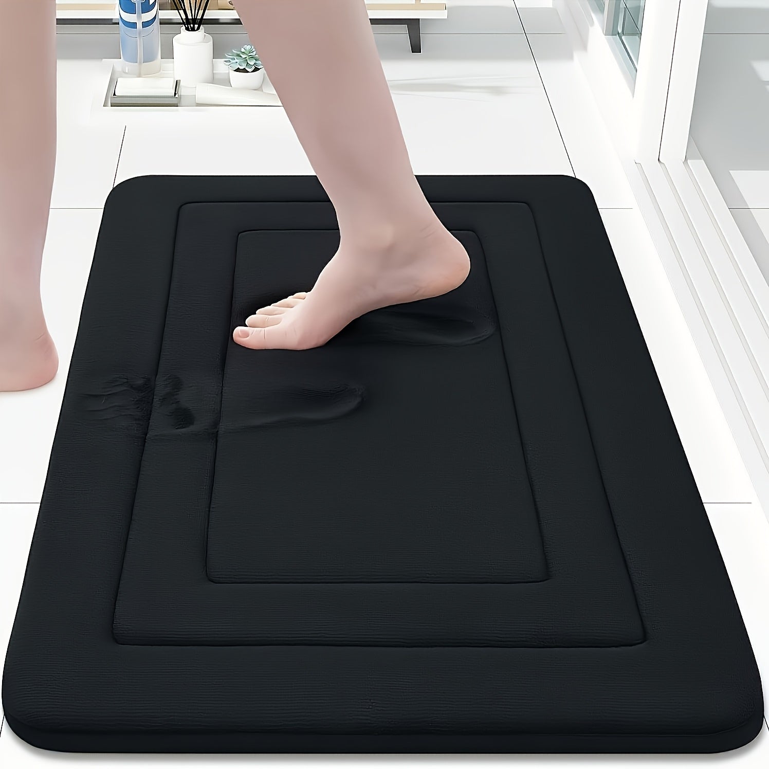 Super Absorbent Anti Slip Foot Pad, Anti Slip Polyester Bathmat