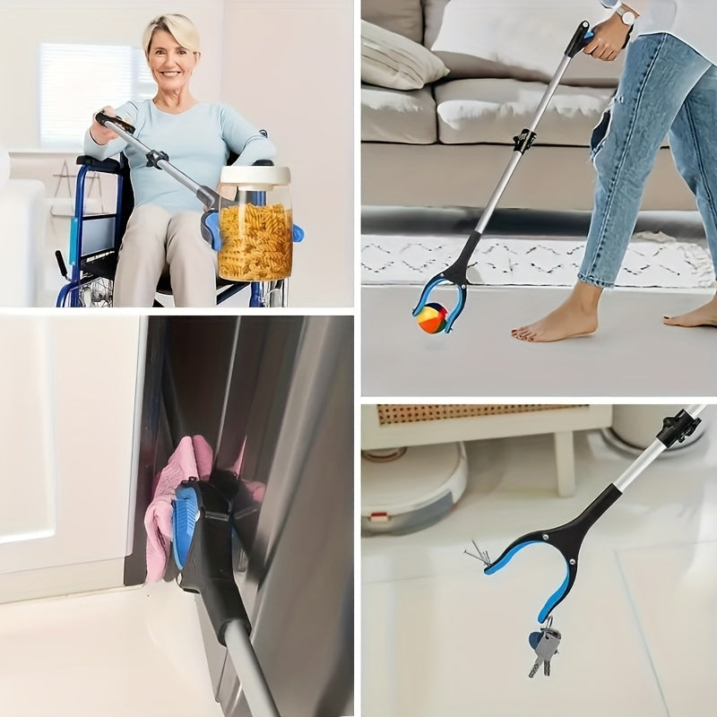 Lightweight 33-Inch Extendable Reacher - Foldable Grabber Tool for Seniors with 360° Rotating Jaws