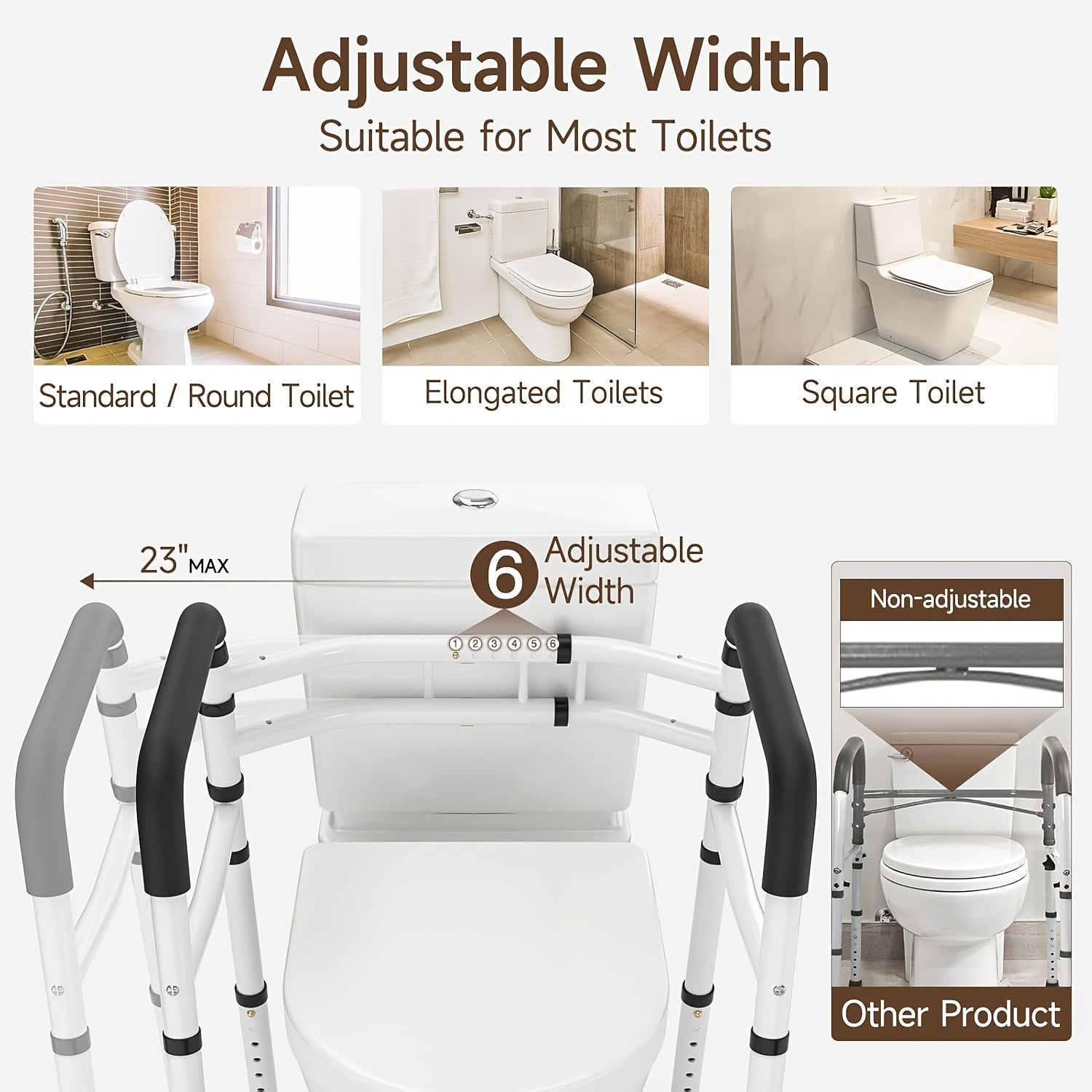 Aluminum Toilet Handle - for Bathroom Support