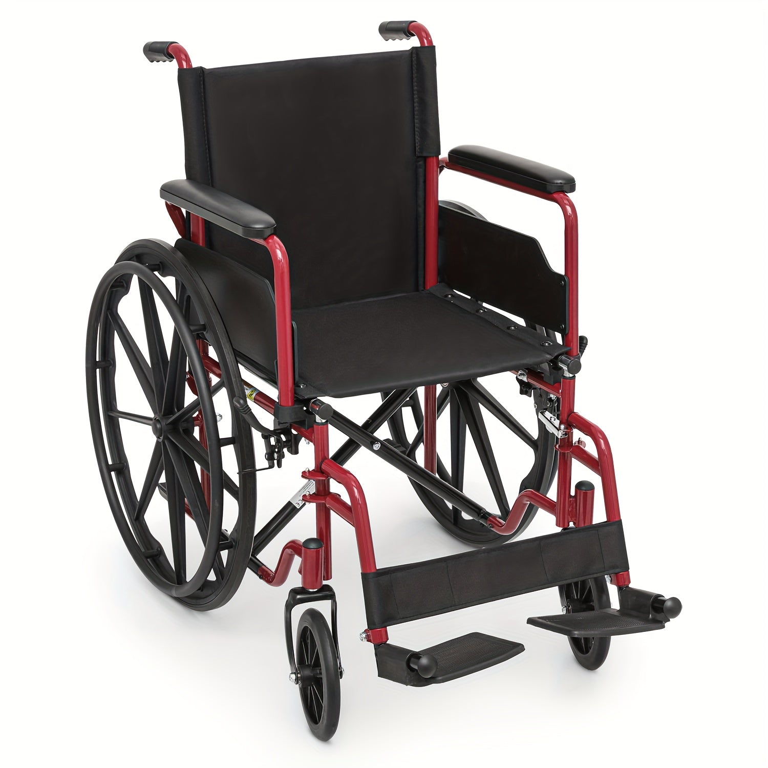 Wheelchair For Adult Transport Flip Back Padded Arms And Detachable Swing Away Footrests