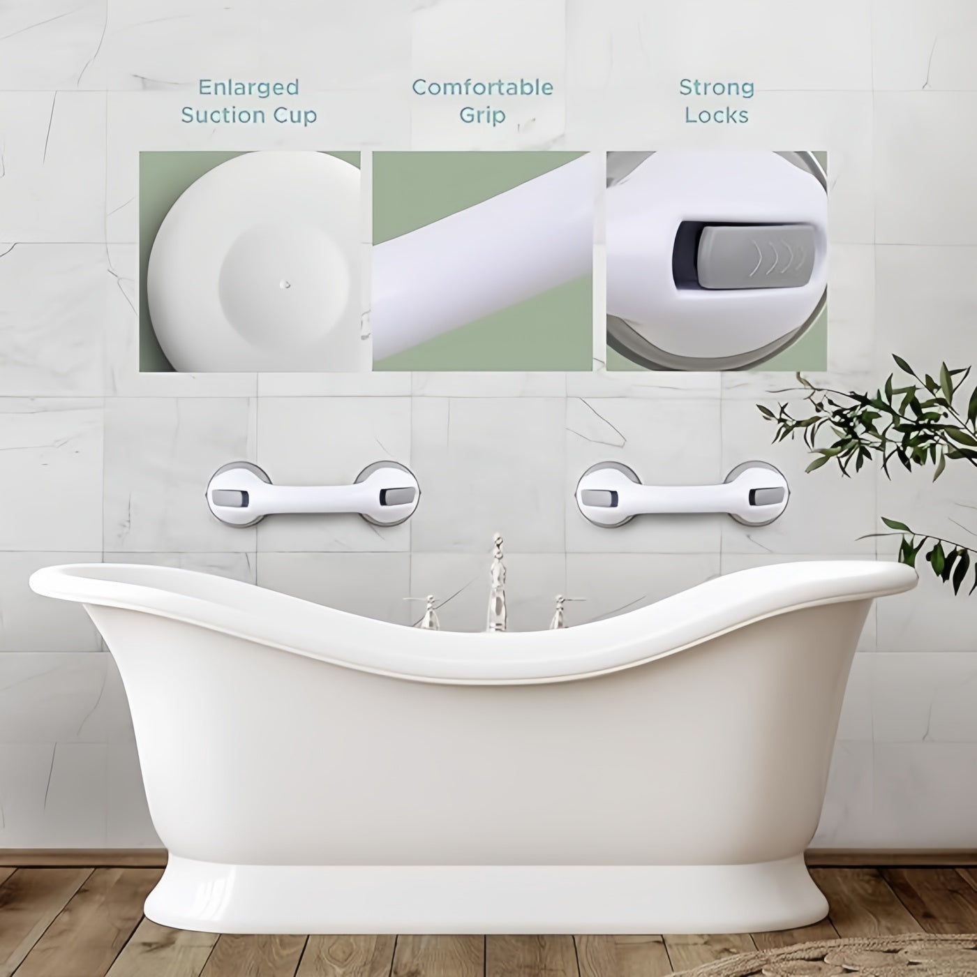 2 Pack Grab Bars for Bathroom, Shower Handle 12 inch