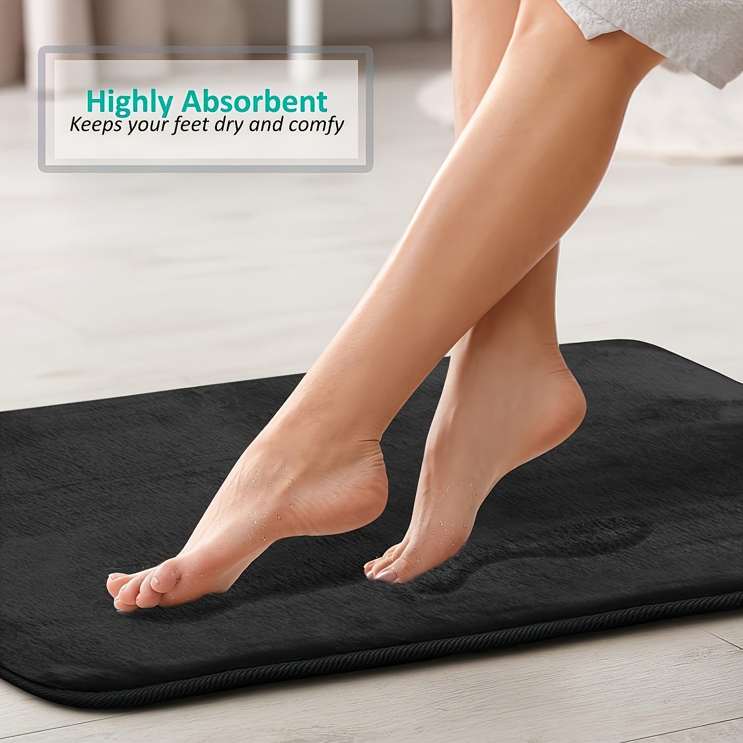 Super Absorbent Anti Slip Foot Pad, Anti Slip Polyester Bathmat
