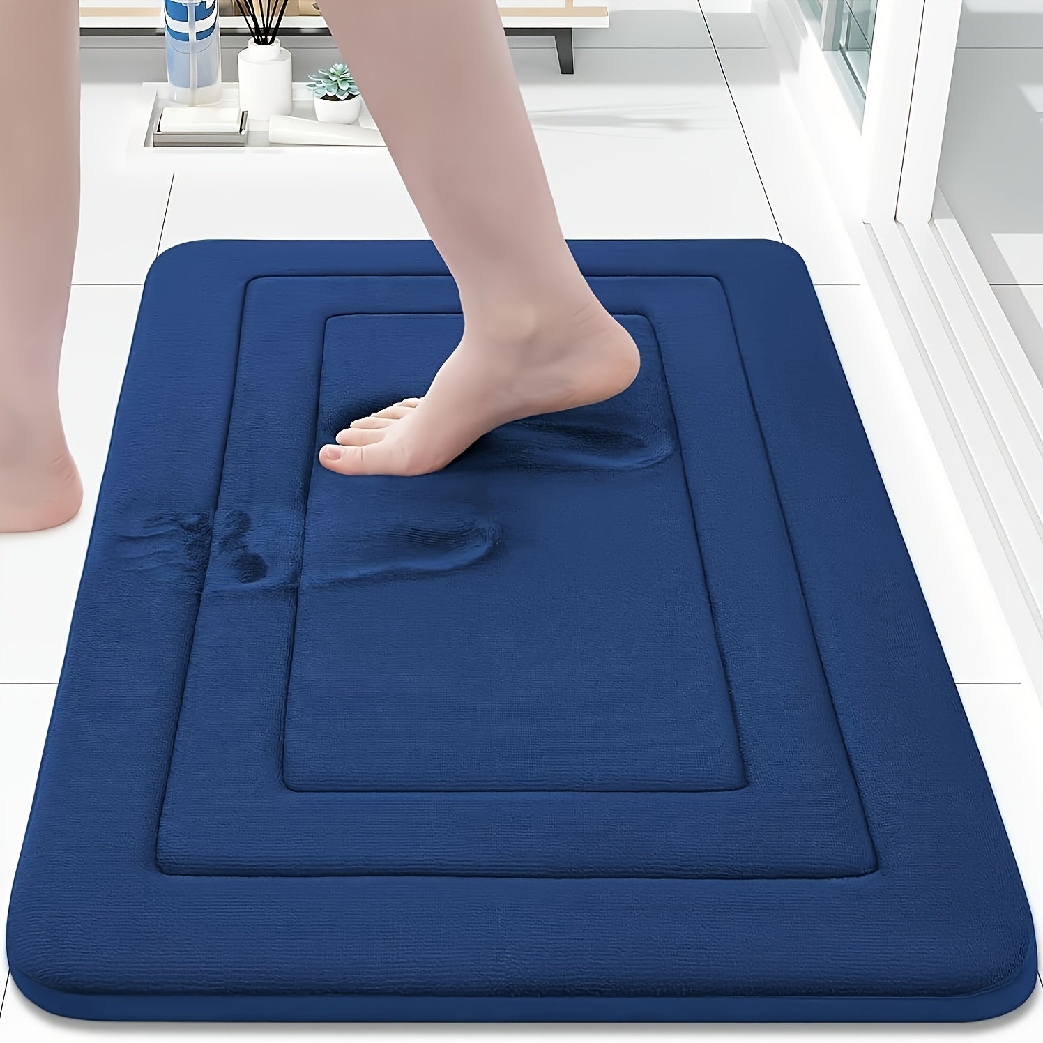 Super Absorbent Anti Slip Foot Pad, Anti Slip Polyester Bathmat