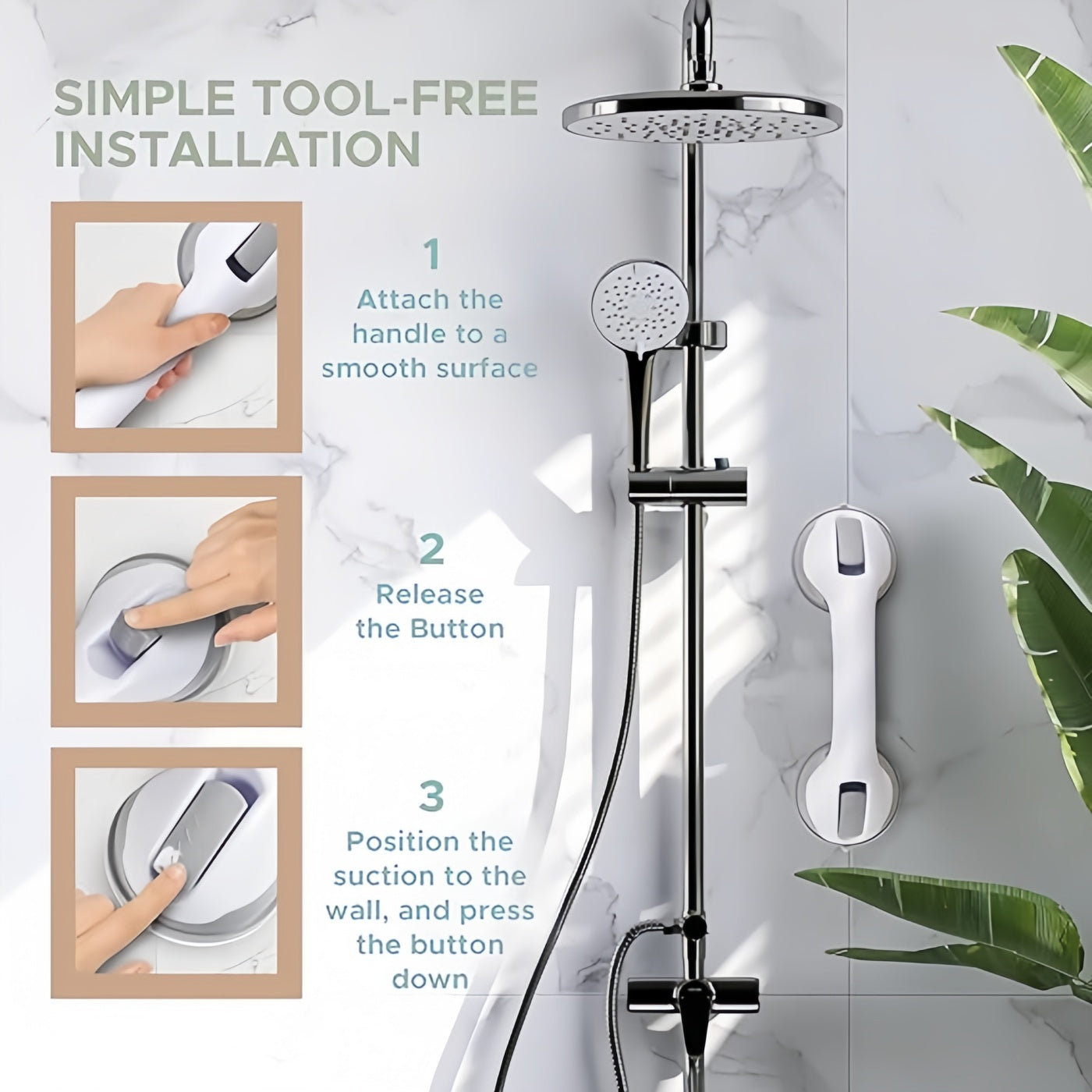 2 Pack Grab Bars for Bathroom, Shower Handle 12 inch