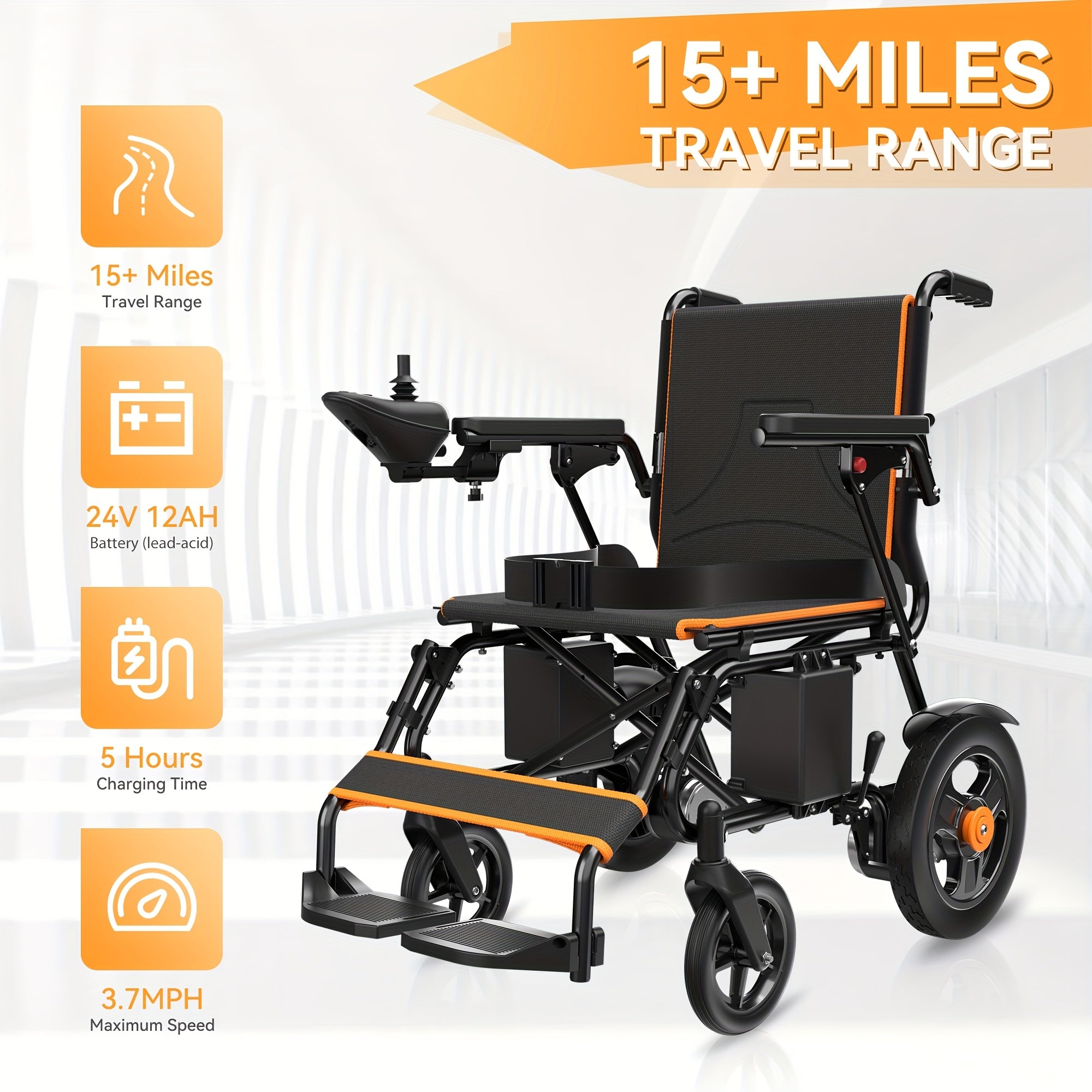 KERDOM Smart Foldable Power Wheelchair for Seniors & Adults